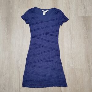 Max Studio Navy Textured Mini Dress